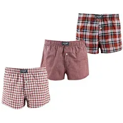 ADAM JEANS Webboxer Gewebte Boxershorts American Unterhosen Herren Boxershorts Kariert (3-St., 3er Set, 6er Set, 12er Set) Web Boxershorts Herren lockere Boxershorts Herren weit Männer Boxer rot 2XL