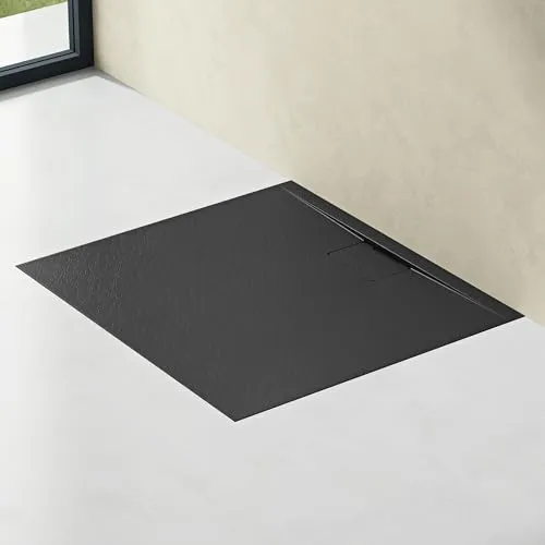 doporro Duschtasse Duschwanne 100x120x3 flach Mineralguss - Duschkabinen & -wände, flache Design-Duschwanne aus Mineralguss mit integrierten Gefälle für reibungslosen Abfluss und antirutsch Oberfläche, ideal für bodengleiche Montage.
