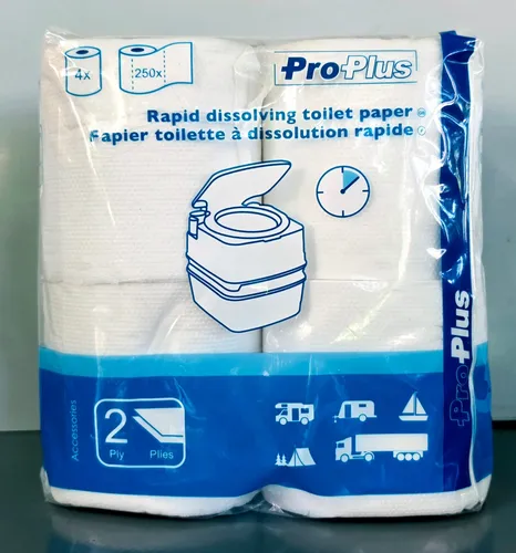 Pro Plus 4 X 250 Blatt Camping- Toilettenpapier für Cassetten-Toiletten
