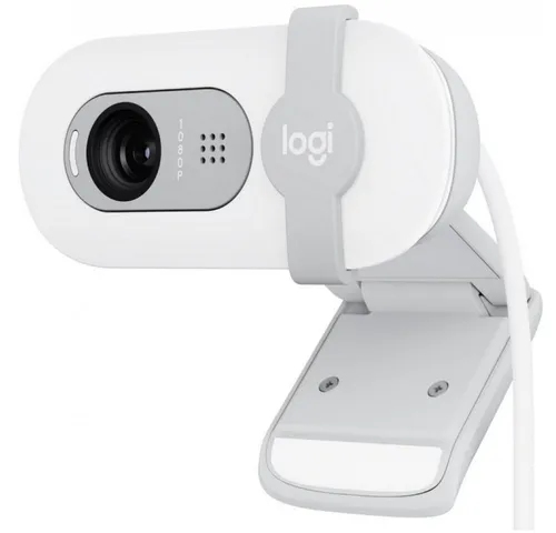 Logitech Brio 100 Full HD-Webcam Off-White - 1080p, automatische Beleuchtungskorrektur für perfekte Videoqualität in jedem Licht
