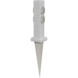 Garten-Steckdosen-Säule POCK mit Erdspieß - 4-Fach in Stein-Optik - Lampen - Praktische Steckdosensäule für Außen mit 4 Steckdosen, spritzwassergeschützt (IP44) und flexibler Installation dank Erdspieß.