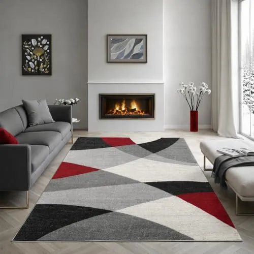 the carpet Pearl – Moderner Kurzflor Teppich mit geometrischem Muster, 80 x 140 cm - Stylischer Kurzflor Teppich mit 11 mm Florhöhe und harmonischen Farben, ideal für Wohnzimmer und Schlafzimmer. Pflegeleicht und strapazierfähig – für modernes Wohnen in jedem Raum.