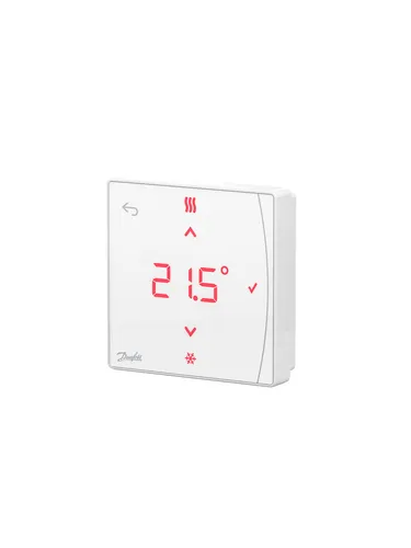 Icon2 RT Wireless Raumthermostat mit Display und Infrarotsensor - Danfoss 088U2122 Thermostat für Fußbodenheizungen, energieeffizient mit ZigBee-Technologie für smartes Heizen und einfache Bedienung.