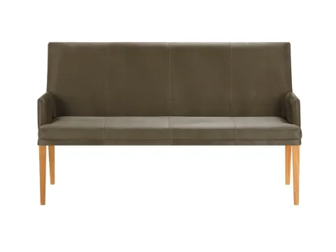 Niehoff Colorado Komfortbank Kernbuche, Leder Napoli olivgrün - Elegante Küchenbank aus Kernbuche mit hochwertigem Lederbezug in olivgrün, ideal für gesellige Runden und stilvolle Einrichtung. Maße: ca. 180cm Breite.