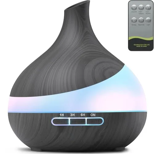 SHOXTR 500 ML Aroma Diffuser, Upgrade Diffuser für große Räume,Aromatherapie Diffuser Mit Fernbedienung 4 Timer Einstellung 14 Farben LED automatischer Abschaltfunktion - Blackish Brown,K205/60R16