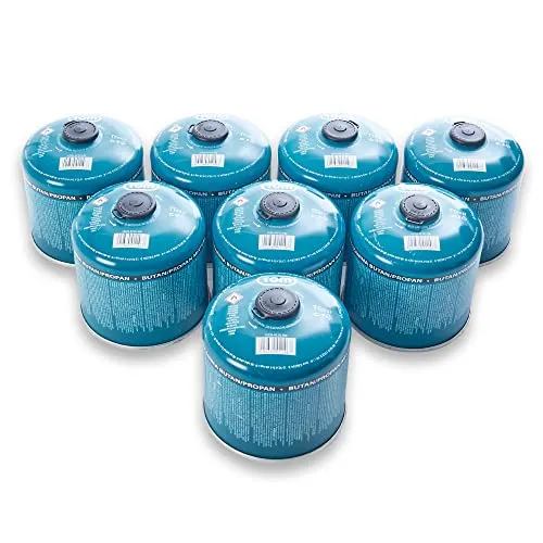TOM Gaskartuschen 8 x 500 g - Butan Propan Gas Schraubkartusche Set - Gaskartuschen für Camping und mehr, mit Sicherheits-Schraubventil für einfache Anwendung und langanhaltende Leistung – ideal für Kochen, Grillen und Unkrautbeseitigung.