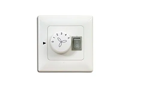 Wandschalter ST4-150/400 - Weiß - Smart Home Steuerung für Deckenventilatoren: brummfreier 4-Stufen-Drehschalter mit integriertem Lichtschalter, geeignet für Motoren bis 150 Watt und Lampen bis 400 Watt.
