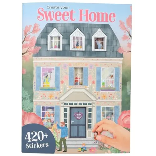 Depesche 13806 Create Your Sweet Home - Stickerbuch mit 24 Seiten zum Gestalten verschiedener Räume, inkl. mehr als 420 Sticker
