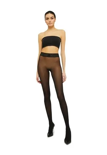 Wolford Damen Glanz Fein Strumpfhose Fatal 50 - X-Small, Schwarz - Elegante, nahtlose Strumpfhose mit 50 Denier für einen luxuriösen Look. Ideal für besondere Anlässe und den täglichen Gebrauch.