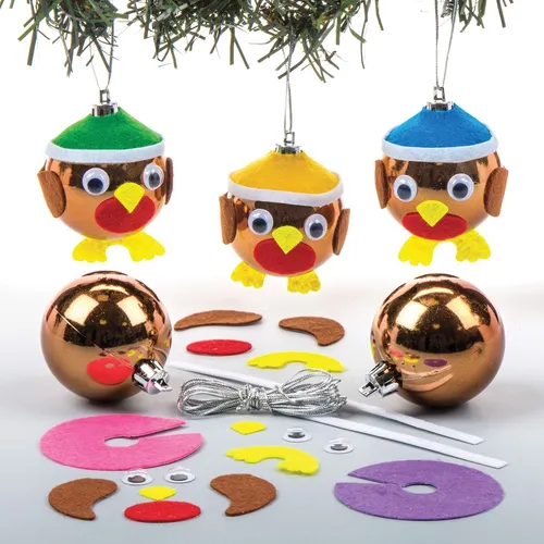 AV479 RotkehlchenKugelSets für den Weihnachtsbaum, kreatives Kunst und Bastel...