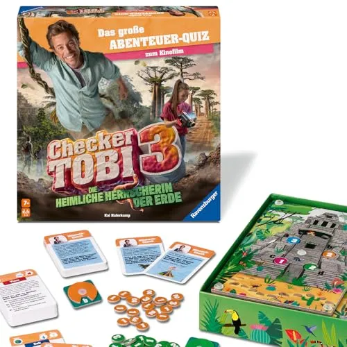 Ravensburger Checker Tobi Abenteuer-Quiz - Entdecke spannende Fragen und Herausforderungen im Ravensburger Checker Tobi Abenteuer-Quiz. Ideal für Spielspaß mit Freunden und Familie, fördert das Wissen spielerisch.