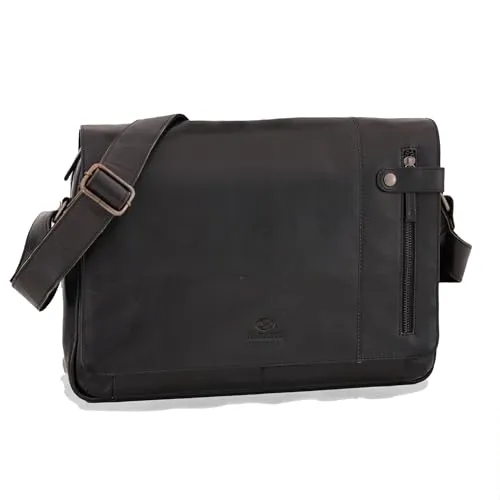 ALMADIH Umhängetasche DYLAN aus Leder – 15 Zoll Aktentasche in Braun - Elegante Umhängetasche DYLAN: Kompakt und funktional, ideal für Alltag und Reisen. Mit cleverer Innenorganisation und sicherem Reißverschluss. Perfekt für Ihre Essentials!