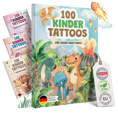 Eulentaler Kindertattoo I 100x hautfreundliche Kindertattoos I Von Pädagogen empfohlen, [Dermatest: Sehr Gut] Made in Germany, I Geburtstagsmitgebsel + Ausmalbilder