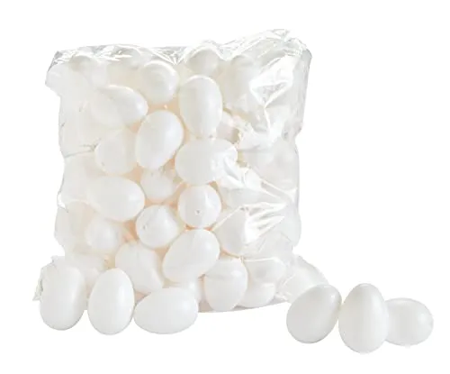 VBS XXL 100er-Pack Ostereier Kunststoff 6 cm weiß