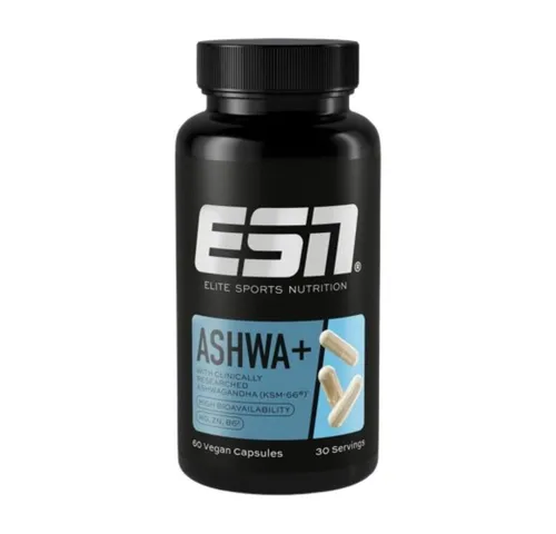 ESN ESN Ashwa Pro, 60 Kapseln, Ashwagandha KSM-66 Kapseln Kapseln, 77,4 g, Mit patentiertem Ashwagandha-Wurzelextrakt KSM-66®