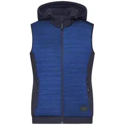 Ladies' Padded Hybrid Vest Wattierte Strickfleece Weste im attraktiven Materialmix blau, Gr. L