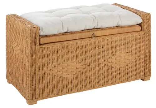Sitztruhe "Schönerempfang, TOPSELLER!" mit Stauraum - Sitzbänke, elegante Rattan-Bank mit 80 kg Tragkraft und praktischem Stauraum für Ihr Zuhause.
