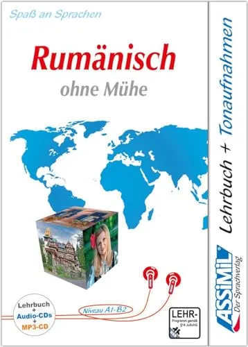 ASSiMiL Rumänisch ohne Mühe - Audio-Plus-Sprachkurs - Deutscher Wortschatz, umfassender Selbstlernkurs mit Lehrbuch und 5 Audio-CDs für effektives Lernen von Rumänisch auf Niveau A1-B2.