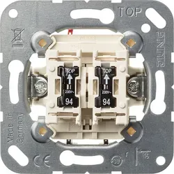 Jung 535U5 Doppeltaster, 2 Schließer mit 2 Glimmlampen Art.-Nr.: 94
