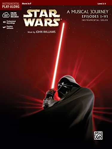 Star Wars: A Musical Journey - Instrumental Solos für Horn in F - Noten für Musicals mit Online-Code, ideal für Horn-Spieler, die die epische Musik der Star Wars Saga genießen möchten.