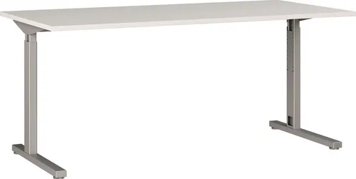 Schreibtisch GERMANIA "Prescott" - Höhenverstellbar und Stilvoll - Kinderschreibtisch mit mechanischer Höhenverstellung von 70-80 cm; robustes Design aus pulverbeschichtetem Metall und belastbarer Tischplatte bis 80 kg, ideal für ergonomisches Arbeiten.