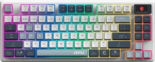 MSI Forge GK600 TKL W Sky DE - Kompakte Gaming-Tastatur - Normale Laptop-Computer, mechanische Tasten für präzises Spielgefühl und RGB-Hintergrundbeleuchtung für ein individuelles Gaming-Erlebnis.