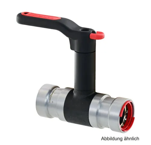 VSH PowerPress PP550EL Kugelhahn mit langer Spindel, 1" - Hochwertiger Kugelhahn für Druckleitungssysteme, ausgestattet mit Leak Before Pressed-Funktion (LBP) und Visu-Control®-Ring. Ideal für professionelle Installationen in Heizungs- und Sprinkleranlagen.
