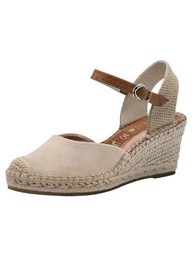 Tamaris ANTIslide TOUCH-IT Keilabsatz Espadrille beige-braun 37 - Stylische Espadrille mit 7,5 cm Keilabsatz und TOUCH-IT Dämpfung für maximalen Komfort. Ideal für den Alltag. Farbe: beige-braun, Größe: 37.