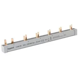 Legrand 404985 Phasenschiene 16 mm² 63 A 400 V - Verteilerschrank-Zubehör mit Kombi-Stiftkammschiene, ideal für die Installation von AFDD-LS und sorgt für höchste Sicherheit.