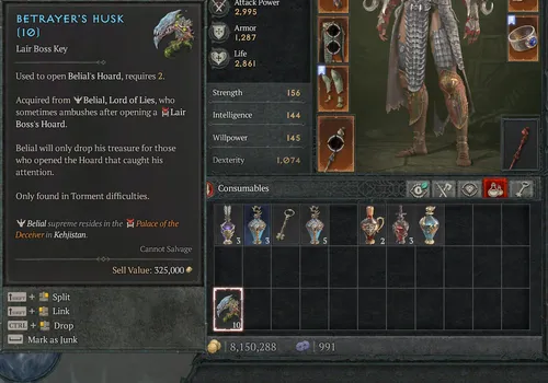 D4 Diablo 4 Season 12 Lord of Hatred  - 10x Betrayer's Husk Belial Mats