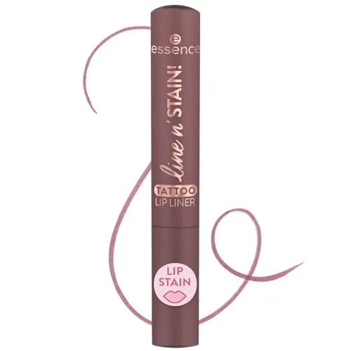 essence line n’ STAIN! TATTOO LIP LINER 03 Make A Mauve – Flüssiger Lipliner – Hochpigmentiert & Langanhaltend – Natürliches Tattoo-Finish – Vegane Kosmetik ohne Parfum – 2,5 ml