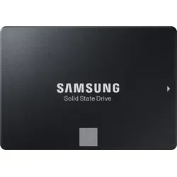 Samsung 860 EVO 1 TB SATA 2,5" Interne SSD - Festplatte mit bis zu 550 MB/s Lesegeschwindigkeit und 520 MB/s Schreibgeschwindigkeit, ideal für hohe Leistung und Datensicherheit dank AES 256-Bit Hardware-Verschlüsselung.
