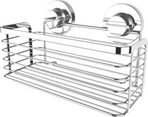 Cornat Duschablage 3 in 1 - Verchromt, Kleben oder Saugnapf - Ablagen - Duschkorb aus hochwertigem Metall, extrem fester Halt und ohne Bohren für einfache Montage auf glatten Oberflächen.