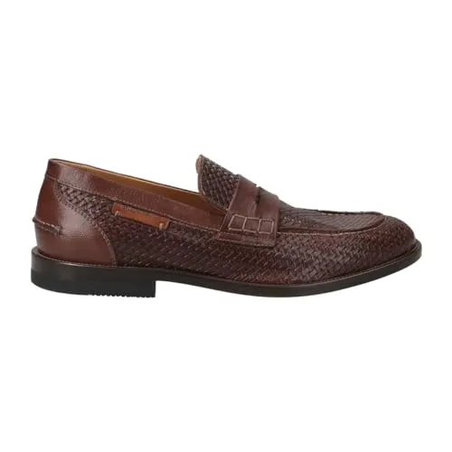Galizio Torresi Slipper 413540 V70185, Braun, Herren EU 44 - Slipper & Mokassins für Herren, aus hochwertigem gelochtem und geflochtenem Leder für optimale Atmungsaktivität und Komfort.