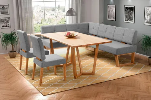 OTTO home Eckbankgruppe Ponza Eckbank Küchenbank, (Set, 4-tlg), Sitzgruppe Esszimmer Stühle Tisch und Bank bequem gepolstert