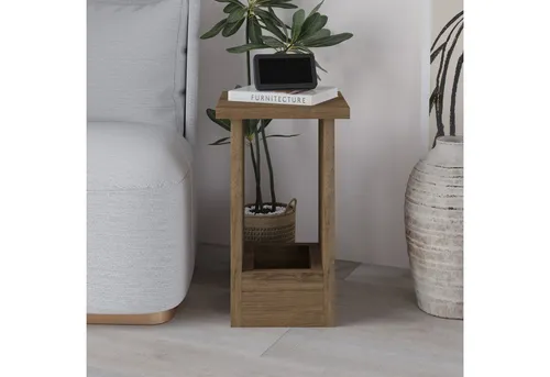 HOCUS PICUS Moderner Beistelltisch - Beistelltisch fürs Wohnzimmer, kompakt und ideal für kleine Räume, aus hochwertigem Holzwerkstoff mit vier stabilen Beinen für Stil und Stabilität.