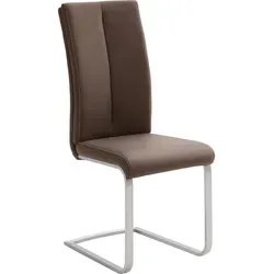 Freischwinger MCA FURNITURE "Paulo 2" - Brauner Stuhl mit hohem Sitzkomfort - Stühle mit gepolsterter Sitzfläche und Rückenlehne, belastbar bis 120 kg. Der Schwingstuhl überzeugt durch sein elegantes Design und pflegeleichtes Kunstleder.