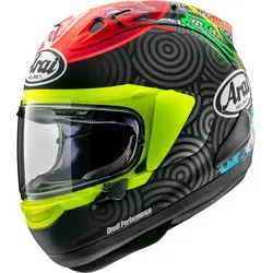 Arai RX-7V Evo Tatsuki Helm, mehrfarbig, Größe L - Motorradhelm mit Außenschale aus PB-SNC2 und innovativem Free Flow System (FFS) für optimale Belüftung und Komfort beim Fahren.