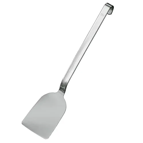 Rösle Haken Pfannenschaufel 33 cm - Pfannenwender aus hochwertigem Edelstahl 18/10, ideal zum Anheben und Wenden von Fleisch, Fisch und mehr. Spülmaschinengeeignet und mit praktischem Haken für platzsparende Aufbewahrung.