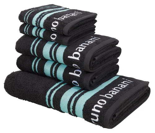 Bruno Banani Handtuch Set Daniel – 5-teiliges Set aus 100% Baumwolle - Handtuch-Sets mit hautfreundlichem Walkfrottee, ideal für Sport und Badezimmer. Unterstützt Cotton made in Africa und bietet hervorragende Feuchtigkeitsaufnahme.