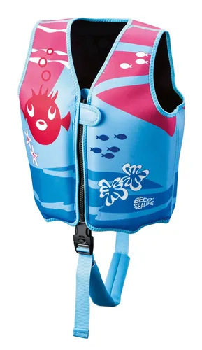 BECO Kinder-Schwimmweste blau/pink S - Schwimmhilfe für Kinder, bietet Sicherheit und Bewegungsfreiheit im Wasser, ideal für unbeschwerte Badeabenteuer.