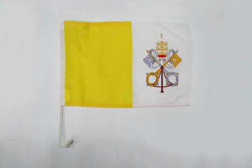 Drapeau de voiture Vatican 45x30cm - Carflag vatican 30 x 45 cm - Neu