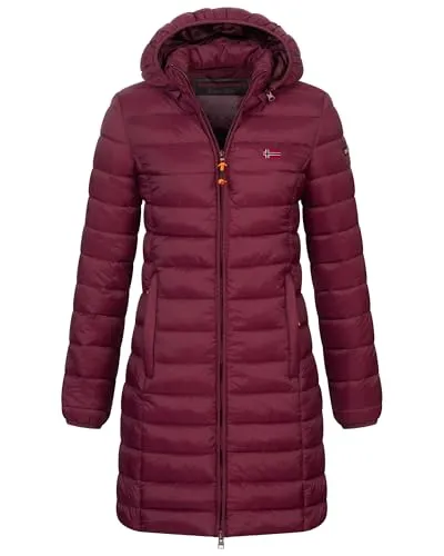 Geographical Norway Damen Winterjacke Steppmantel mit abnehmbarer Kapuze - Funktionsjacken – Leichte, warme Winterjacke mit stilvollem Design, ideal für kalte Tage und perfekt für den Alltag.