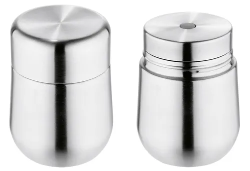 WEIS Speisegefäß - Thermobehälter aus hochwertigem doppelwandigem Edelstahl mit zwei separaten Behältern für sicheren Transport von warmen und kalten Lebensmitteln. Ideal für Milch & Müsli oder Suppen & Toppings.
