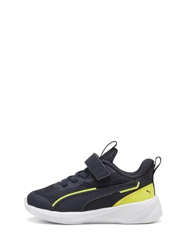 PUMA Unisex Baby Flyer 3 AC+ INF Sneaker, New Navy-Lemon Sherbert White, 24 EU