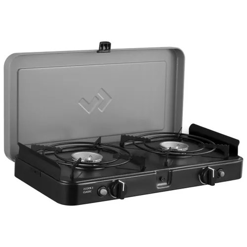 CADAC 2-Cook 3 Pro Classic Stove 50 mbar - Campingkocher mit 2 Brennern, automatischer Piezozündung und Gasknopfsicherung für sicheres Kochen im Freien. Ideal für Familienabenteuer und vielseitig einsetzbar.