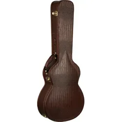 Ortega ORGCPRO Pro Case - Braun-Croco-Style für Resonator-Gitarren - Hochwertige Gitarrentasche für RRG40, RRG50 und RRG60, edles Design aus Brown-Croco-Vinyl, stabil und schützend, ausgestattet mit Hygrometer und Zahlenschloss für optimale Sicherheit.