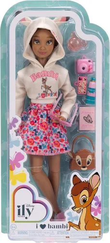 Disney ILY 4ever Bambi Fashion Doll - Modepuppe inspiriert von Disneys Bambi, ideal für kreatives Spielen mit stylischem Outfit und Zubehör wie Sonnenbrille und Kamera.