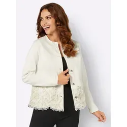 Witt Blusenblazer Jeansbluse - Elegante Jeansbluse mit Blütenstickerei und Strasssteinchen, ideal als modische Alternative zum Blazer. Unterstützt die Initiative Cotton made in Africa.