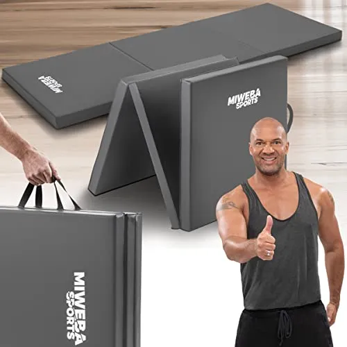Miweba Sports Gymnastikmatte GM100 - Klappbare Weichbodenmatte 180x60x5cm - Sportmatte für Yoga, Gymnastik und Meditation, mit 5 cm starker EPE-Füllung für optimale Dämpfung und Gelenkschutz, ideal für Zuhause und unterwegs.